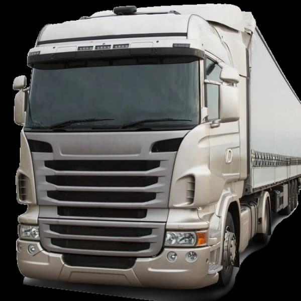 Picture of a truck to the right side of the footer.