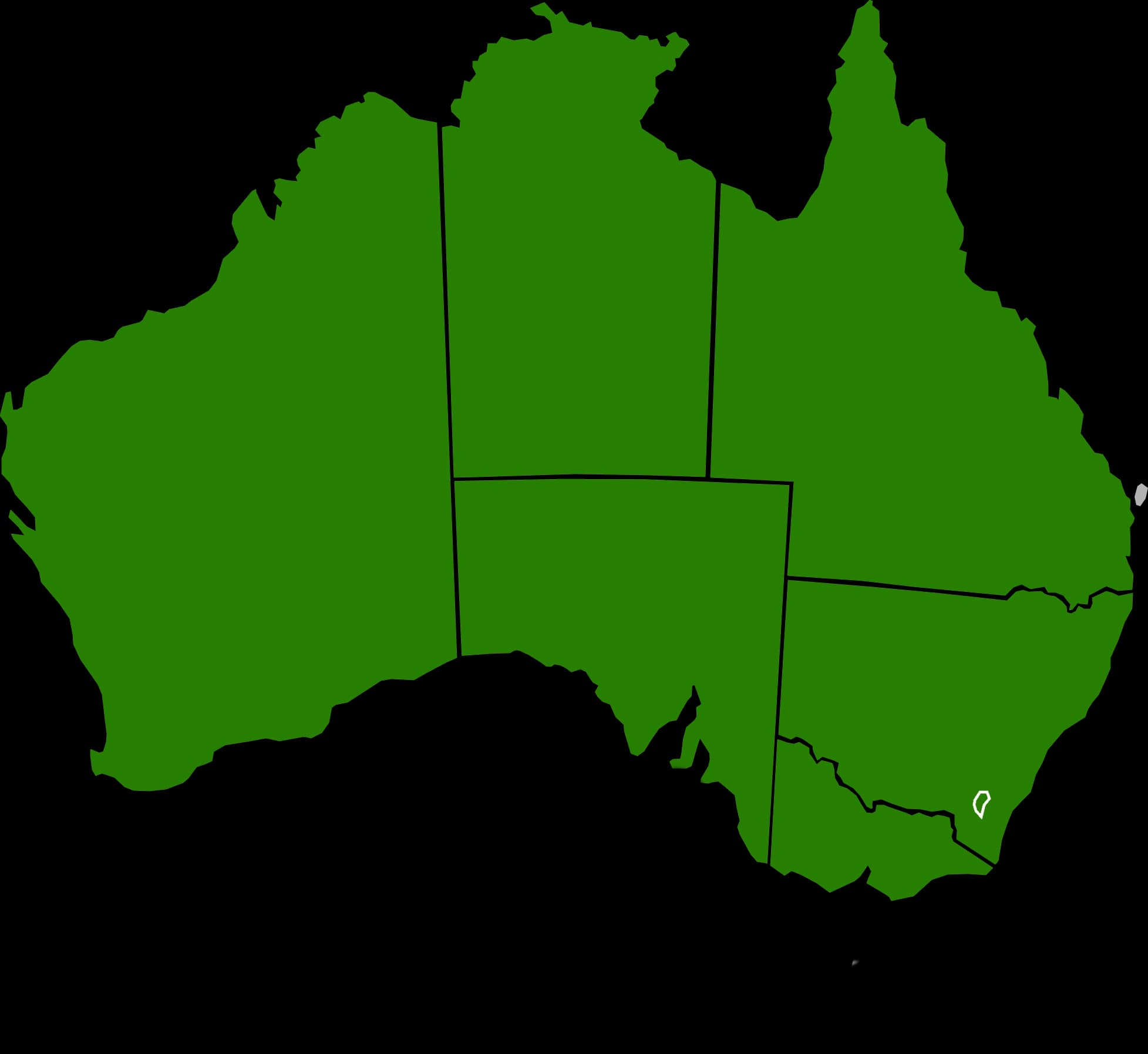 A picture of the of all of the Australian states and territories